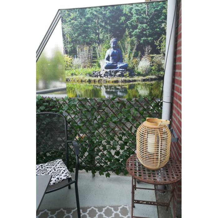 Wanddecoratie Buddha in tuin (5085.1005)