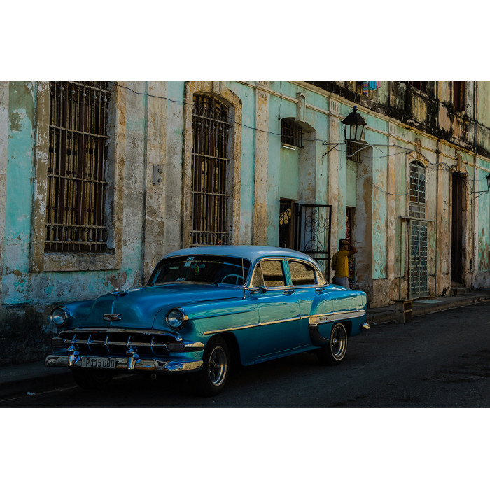 Wanddecoratie © René Groenendijk - Oldtimer Cuba Havana Straatbeeld (6226.1008)