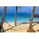 Tuinposter Strand hangmat tropische zee (5051.3056)