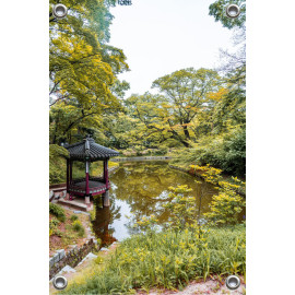 Tuinposter japanse tuin met prieeltje  (5050.3005)
