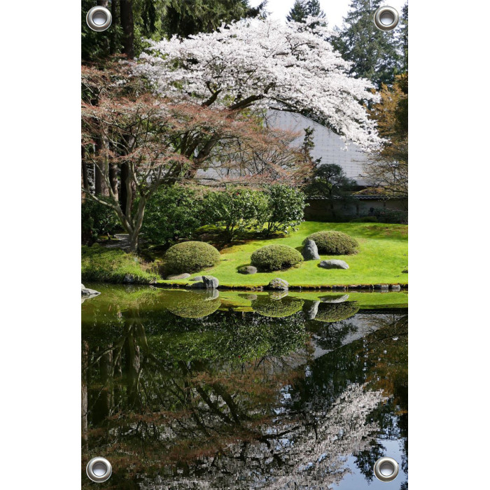 Tuinposter japanse tuin en bloesembomen (5050.3014)