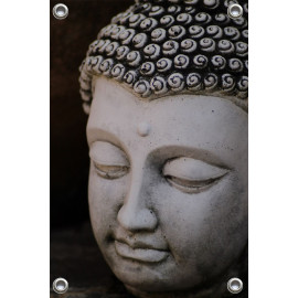 Tuinposter Buddha betonnen hoofd (5085.3006)
