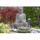 Tuinposter Buddha met bak viooltjes (5085.3012)