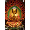 Tuinposter Rood-Gouden Buddha (5085.3016)