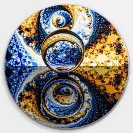 Muurcirkel © Karin Beijers - Abstract - Blue and Yellow (6227.1003)