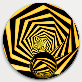Muurcirkel © Karin Beijers - Abstract - Yellow (6227.1008)