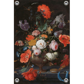 Tuinposter  Stilleven met bloemen en een horloge - Abraham Mignon  ca. 1660 - ca. 1679 (5010.2031)