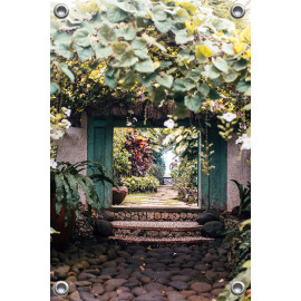 Tuinverruimer-Schuttingposter  - Opening met trapje naar tuin (5054.1134)