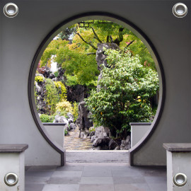 Tuinverruimer-Schuttingposter  - Doorkijkje naar Japanse tuin (5054.1141)