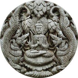 Muurcirkel Buddha in stenen cirkel (5085.1055)