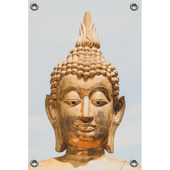 Tuinposter Gouden Buddhahoofd (5085.1054)