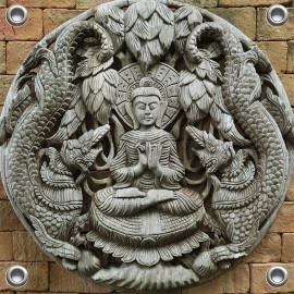 Tuinposter Buddha in stenen cirkel (5085.1055)