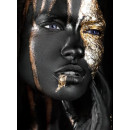 Canvas 50x70cm Blue eyes Black & Gold (5080.2006)