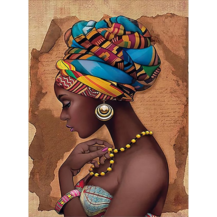 Canvas 50x70cm Drawning African Woman (5080.2013)