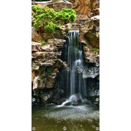Schuttingposter-Tuinposter 90x180cm - Waterval in Botanische tuin  (5050.3017)