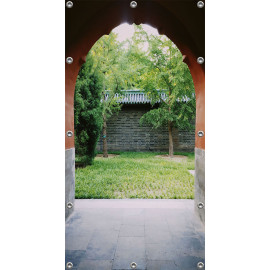 Schuttingposter-Tuinposter 90x180cm - Doorkijkje binnentuin  (5054.1028)