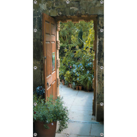 Schuttingposter-Tuinposter 90x180cm - Doorkijkje binnentuin  (5054.1031)