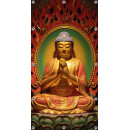 Schuttingposter-Tuinposter 90x180cm - Rood-Gouden Buddha  (5085.3016)