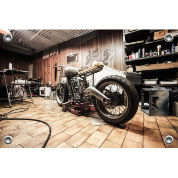 Tuinposter Garage Motorbike (5035.3017)