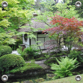 Tuinverruimer-Schuttingposter VIERKANT  - Japanse tuin (5054.1026VK)